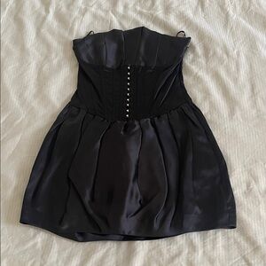 bebe Elegant Black corset Strapless Dress